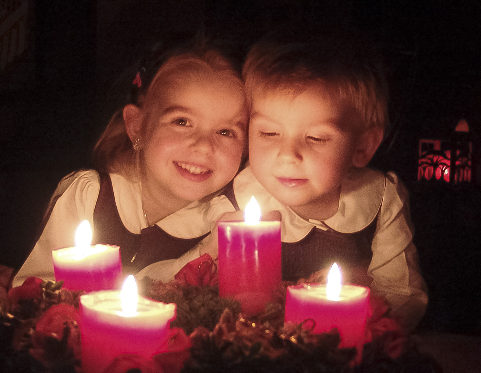 Familie Kinder Advent Licht