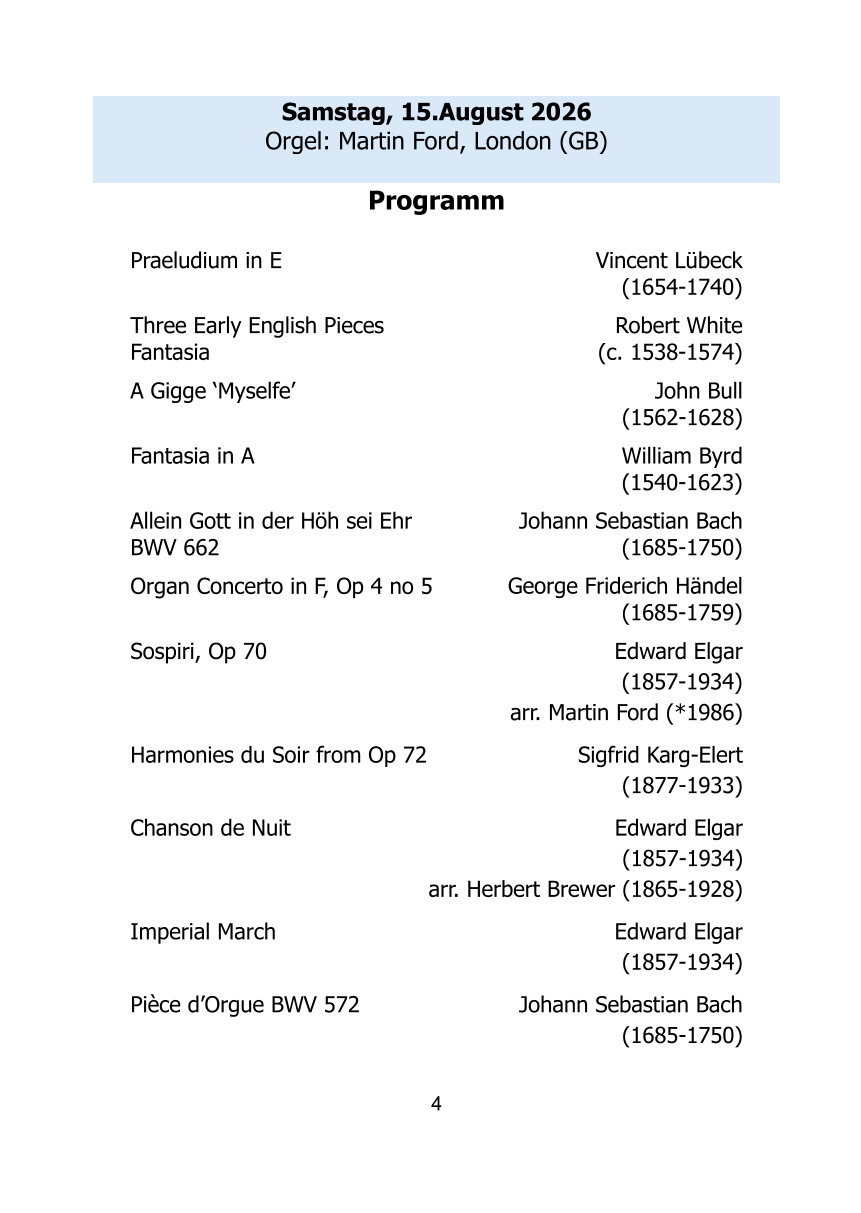Konzertprogramme Orgelmusik am Abend 2026-1-04 (c) Herr Stefan Klemm Konzertprogramme Orgelmusik am Abend 2026-1-04