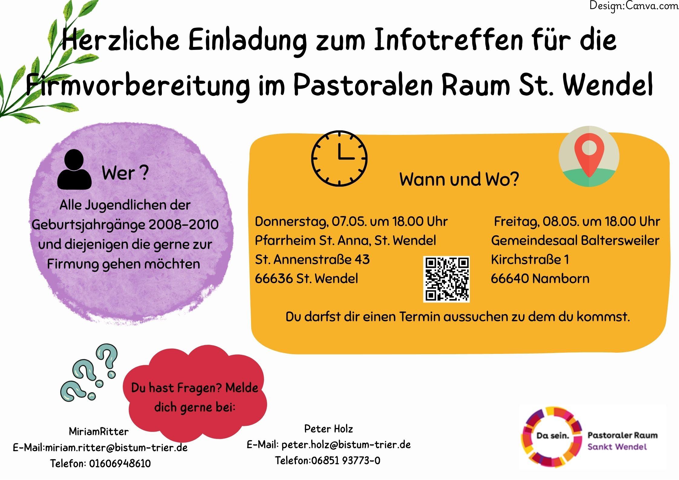 Mehrere Kästchen mit Informationen in den Farben des Pastoralen Raumes