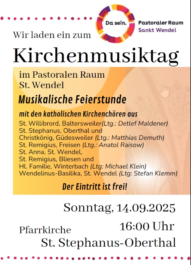Programm Tag der Kirchenmusik 14.09.2025